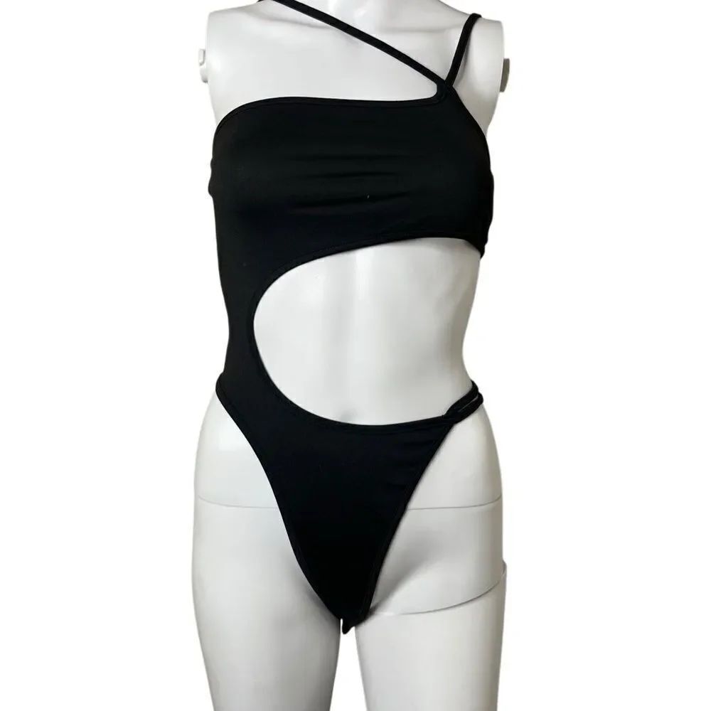 Black Cutout One-Piece Swimsuit